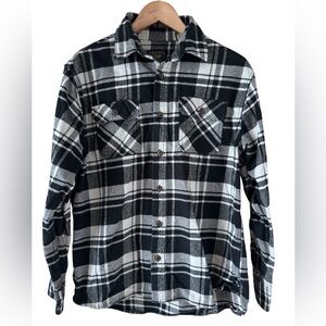 Jachs Black and White Heavyweight Flannel Shirt - Large EUC